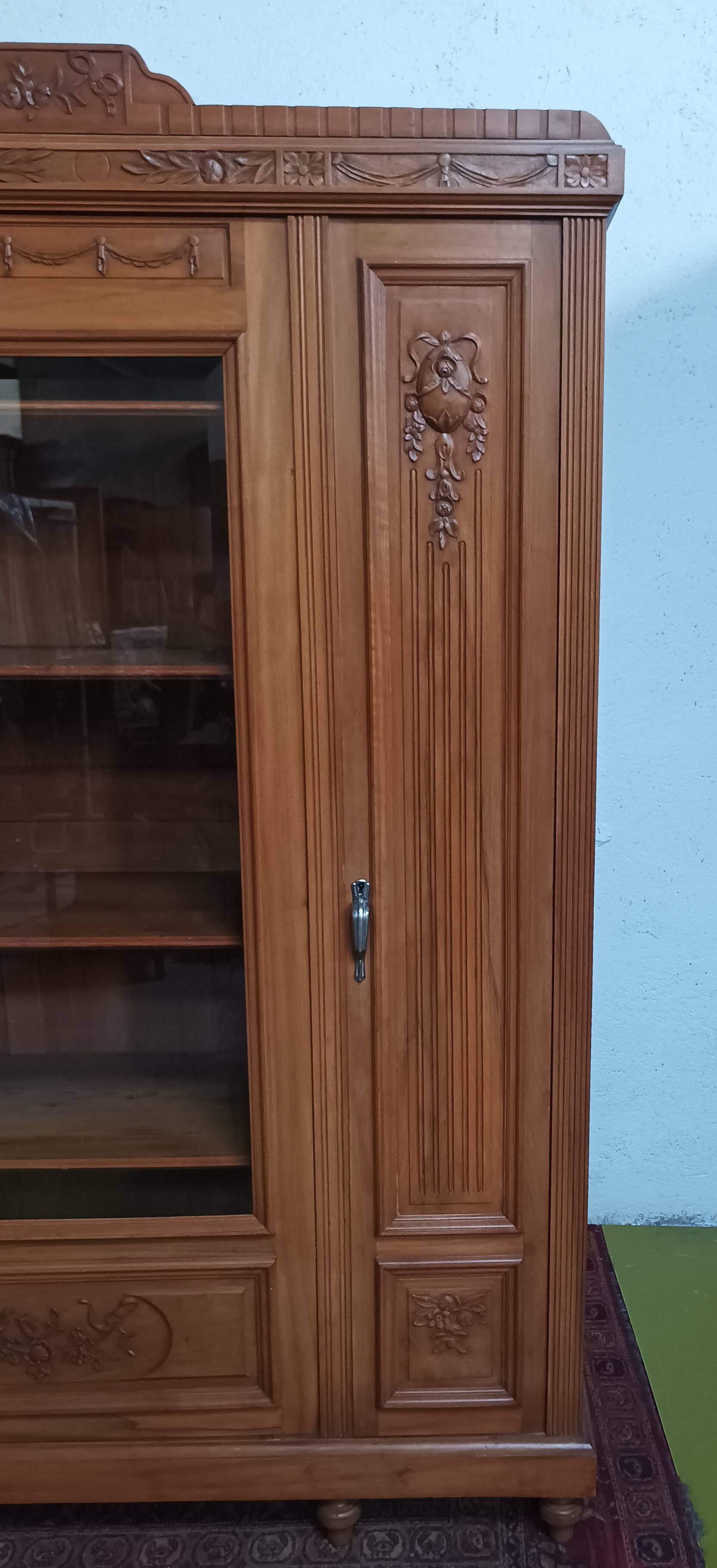 Art Deco walnut bookcase