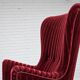 1960s, Danish armchair in cherry-red furniture velour, original condition.
