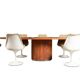 Willy Rizzo. Large table in orange-red travertine. 1970s.
