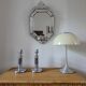 Pair of vintage chrome lamp bases