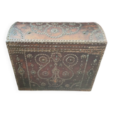 Old wooden and leather chest