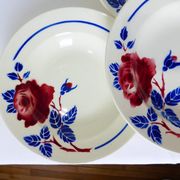 4 assiettes creuses vintage de K&G Luneville modèle Chantal 220516