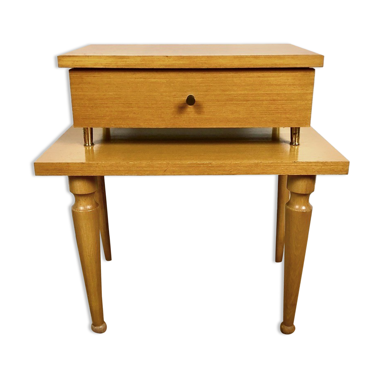 Vintage bedside double trays feet balls