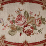 Long traditional needlepoint rug handwoven wool floral red runner rug-76x305cm