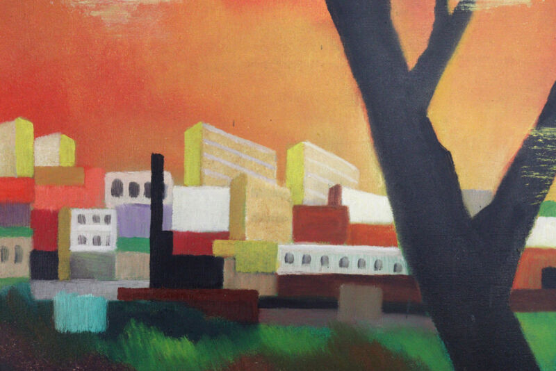 Painting 'Aftenrode' - mid century modern / 70's abstract