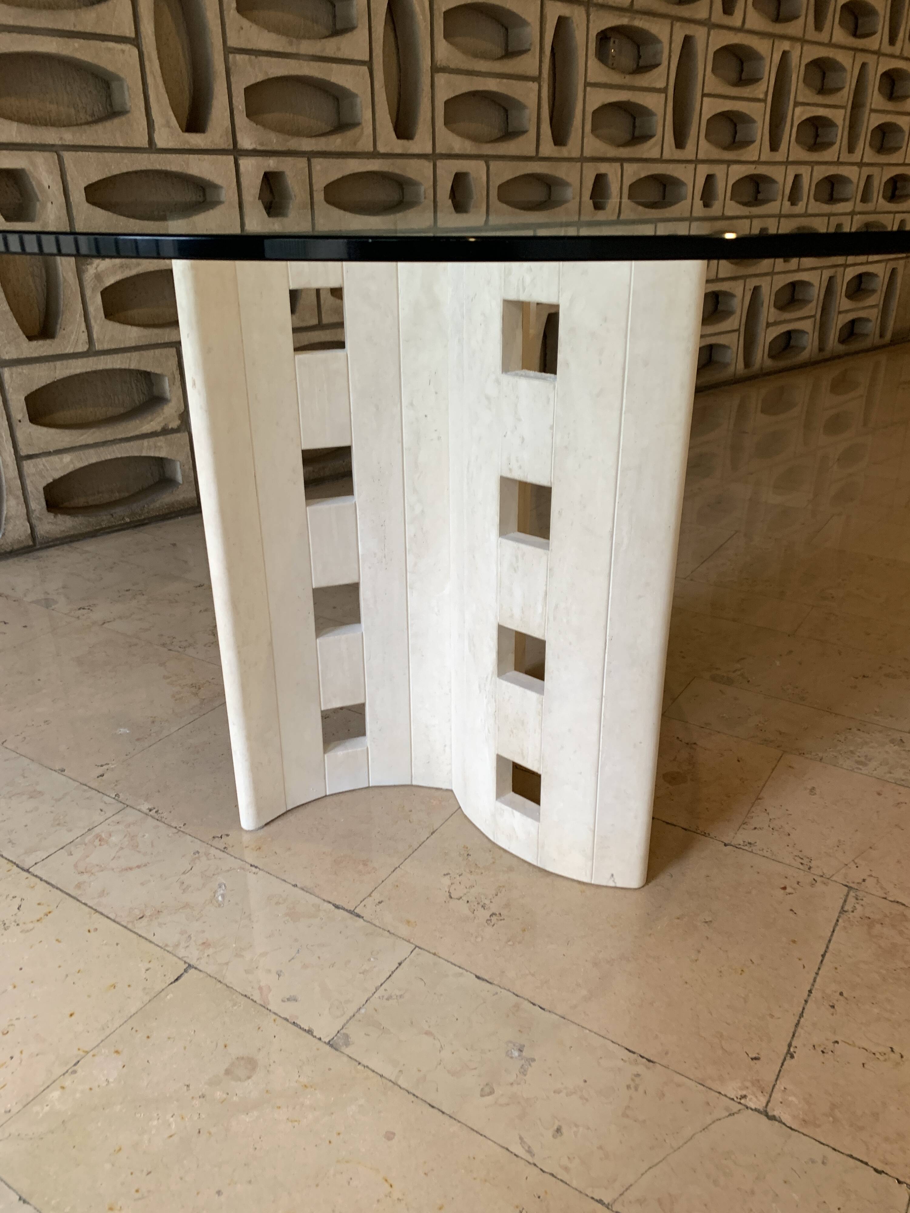 Dining table and glass by Claude Berraldacci