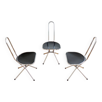 Set of 3 Foldable Chairs by Niels Gammelgaard for Ikea 1980