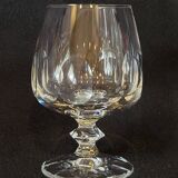 6 verres à cognac en cristal taillé côtes plates