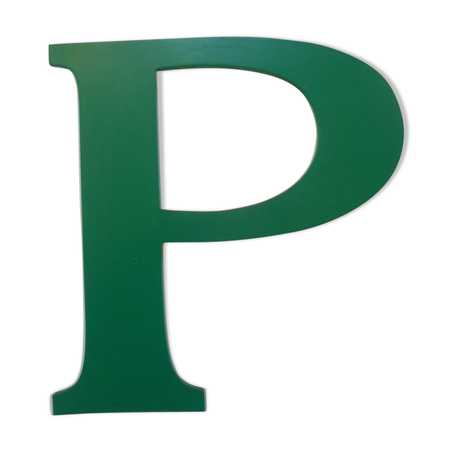 Teaches letter P of green color