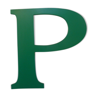 Lettre d'enseigne P de couleur verte