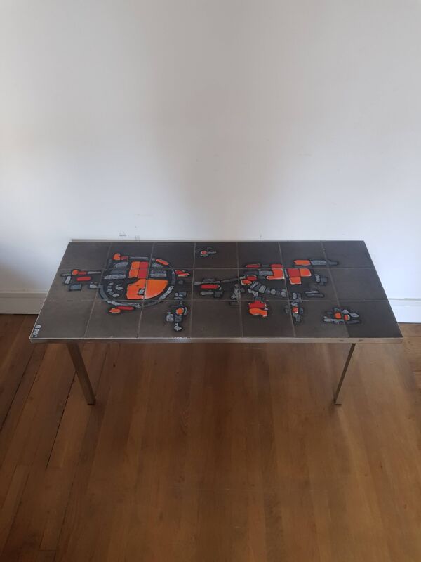 Table basse en céramique signée Adri