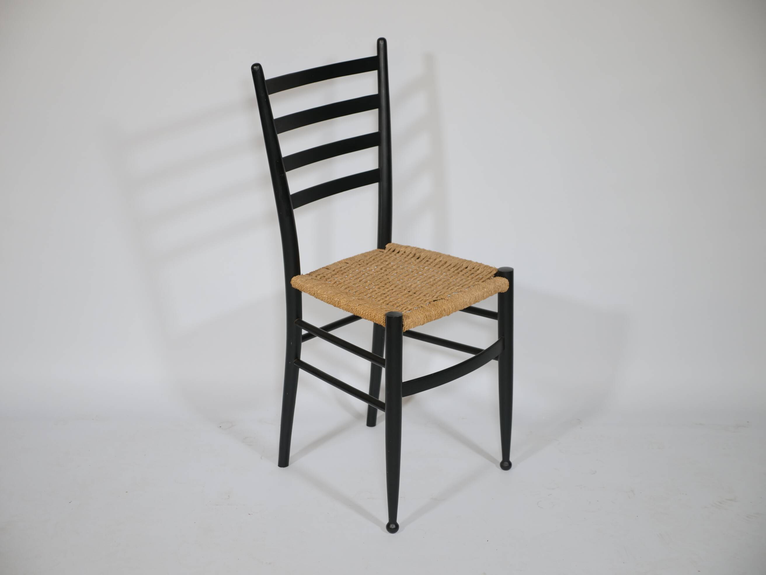 B&B Italy Wicker Chairs Table Colorful Mid-Century Design 60s 70s, Set of 5