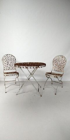 Set table and 2 garden chairs