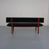 Large teak bench by Aksel Bender Madsen & Ejnar Larsen for Næstved Møbler, Denmark, 1950s.