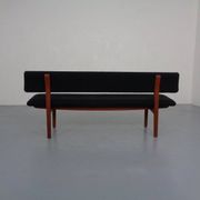 Large teak bench by Aksel Bender Madsen & Ejnar Larsen for Næstved Møbler, Denmark, 1950s.