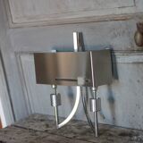 Vintage wall light, chrome steel wall light, Jean Gandelin wall light