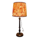 Antique wooden lamp - Toile de Jouy lampshade