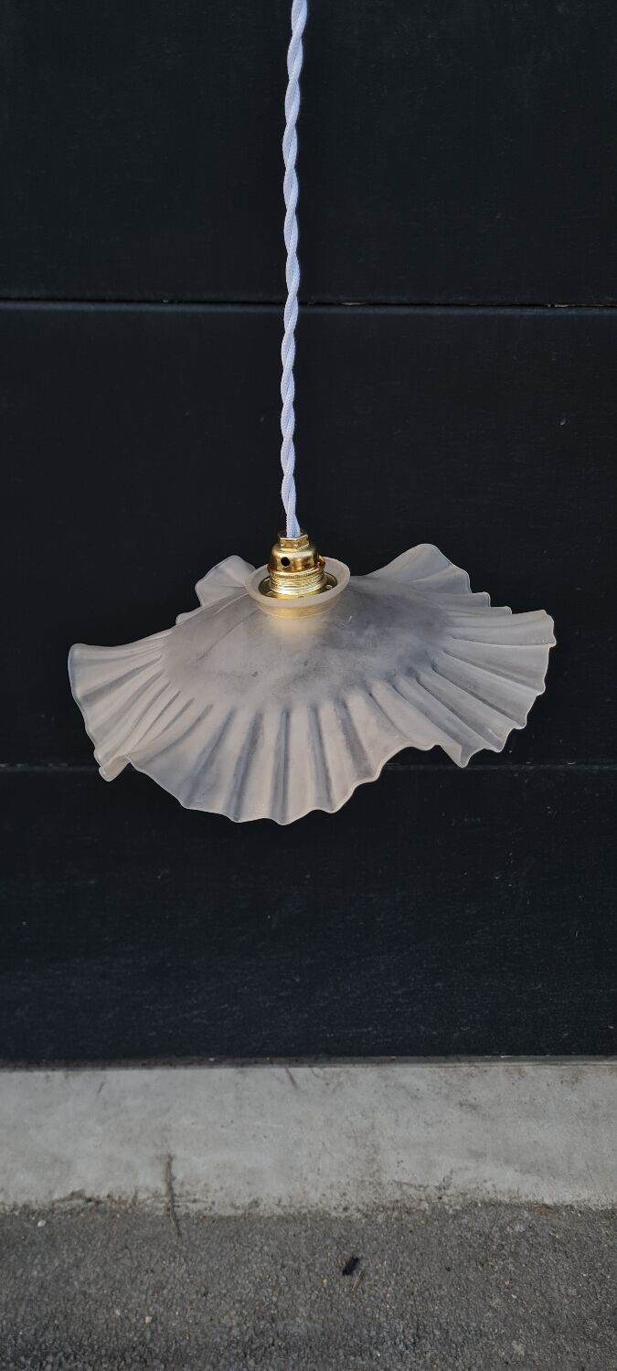 Frosted glass pendant light