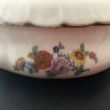Bonbonnière en porcelaine motifs floraux fin 19eme