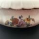 Bonbonnière en porcelaine motifs floraux fin 19eme