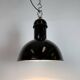 Black Enamel Industrial Pendant Lamp from AEG, 1930s