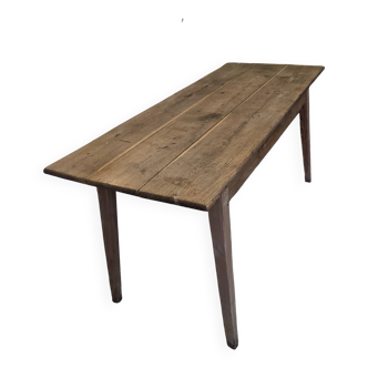Table de ferme ancienne avec tiroir en chêne