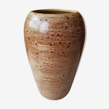 Former ceramic vase marron beige vintage 70s