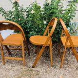 3 Thonet B751 folding chairs curved wood