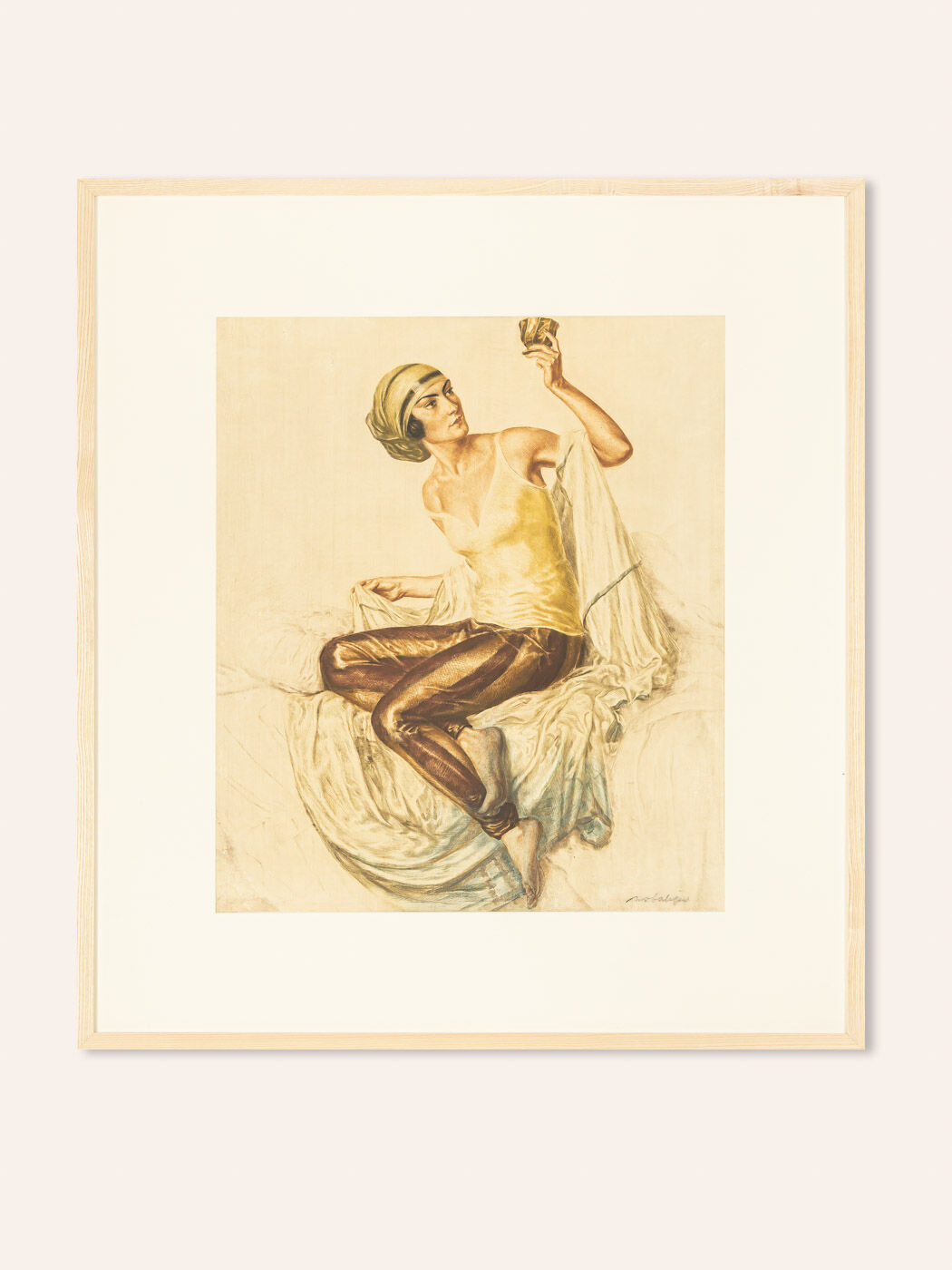 Ivo saliger “friend of hafez”. original color etching