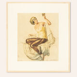 Ivo saliger “friend of hafez”. original color etching