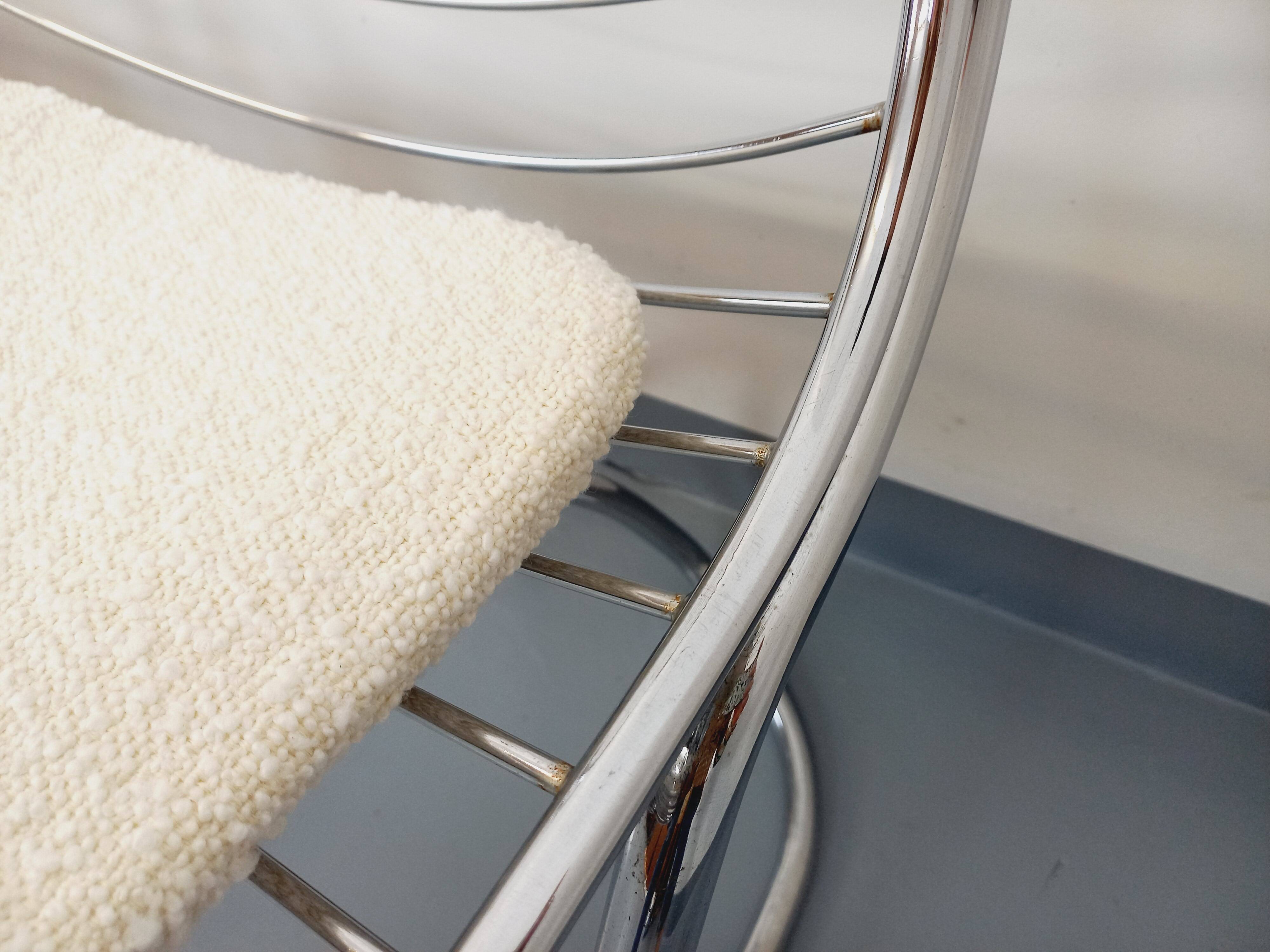 Set of 4 vintage Italian Gastone Rinaldi style chairs in chrome metal