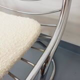 Set of 4 vintage Italian Gastone Rinaldi style chairs in chrome metal