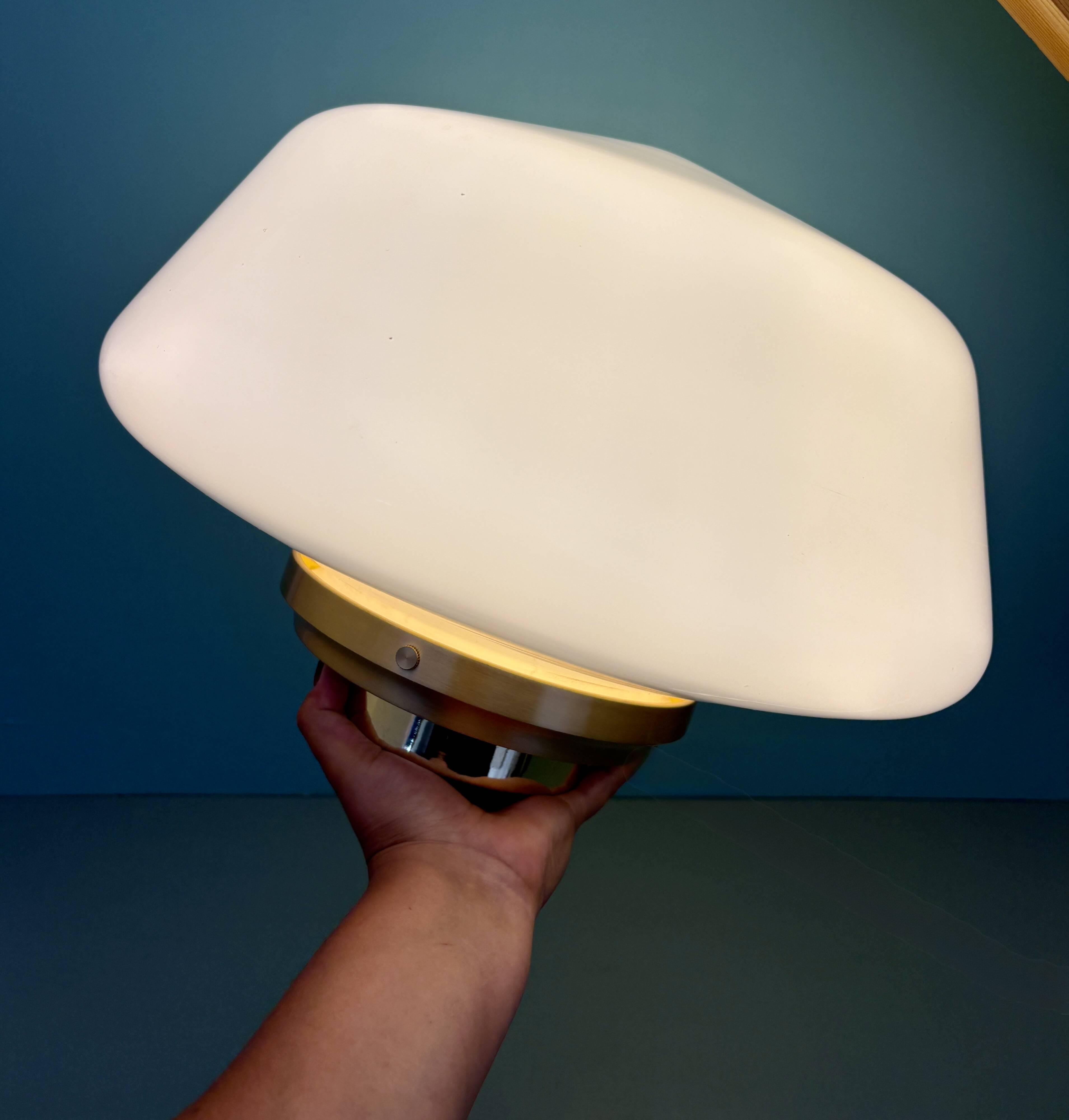 Vintage Mazda XXL globe wall or ceiling light in white opaline