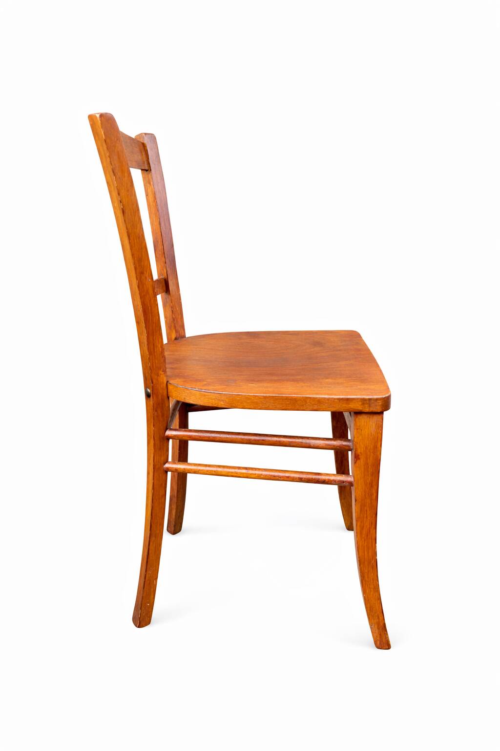 set of 4 curved wood chairs Baumann Restaurant Paris bistro 50s