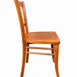 set of 4 curved wood chairs Baumann Restaurant Paris bistro 50s