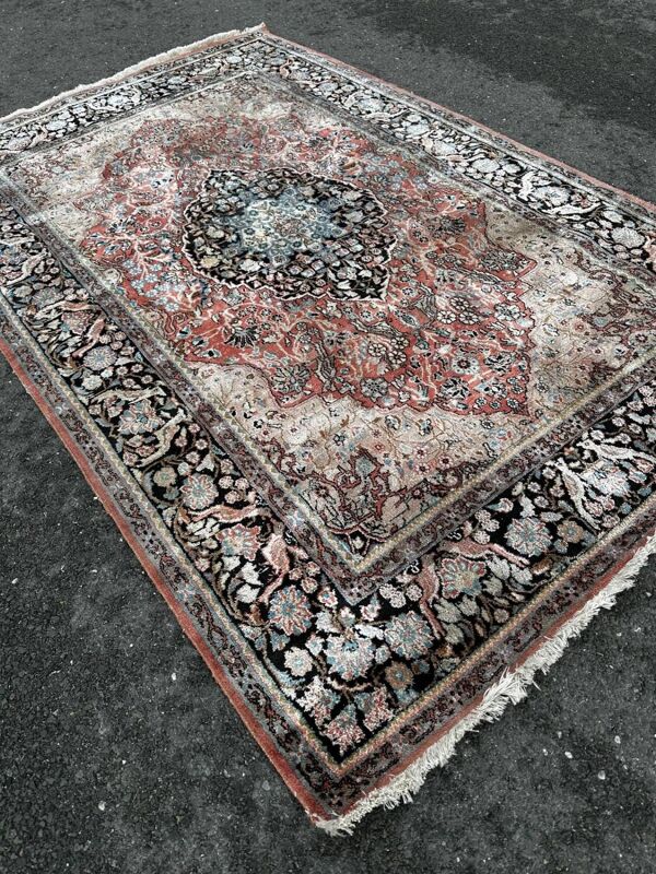 Tapis indien en soie fait main