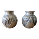 Pair of irman vases in aliometal, french design, 1950