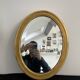 Large wooden mirror - oval - beveled - France - French decoration