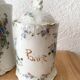 2 porcelain spice jars decorated