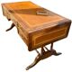 English desk, double-sided table with mahogany extension.