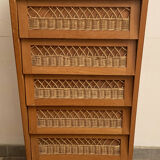 Oak and rattan 1950s