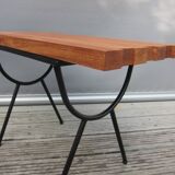 Table basse portique 1950 bois métal