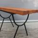 1950s wood and metal portico coffee table