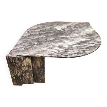 Vintage design marble coffee table midcentury Roche Bobois pink