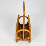 Rattan and Bamboo Magazine Rack, 1970s
