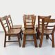 Set of 6 vintage brutalist oak chairs from the 1950s.