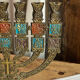 Seven-branched candelabrum, Judeo-Christian, brass and enamel