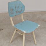 Set of 2 Czechoslovak chairs TON Bystrice Thonet White and Blue