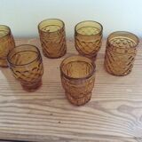 Set of 6 amber glasses