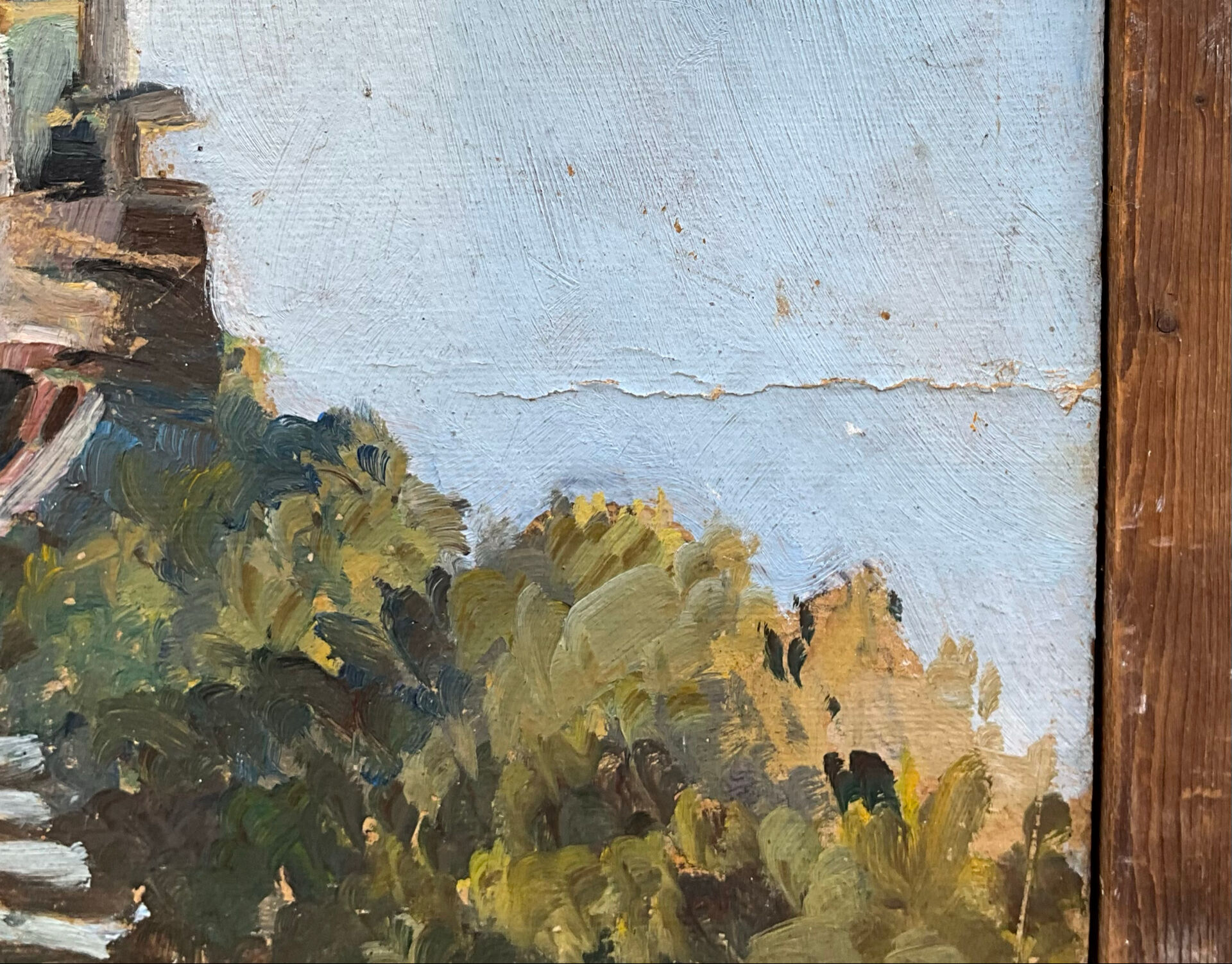 Oil on double-sided panel with geese, signed Robert, dated 1930.